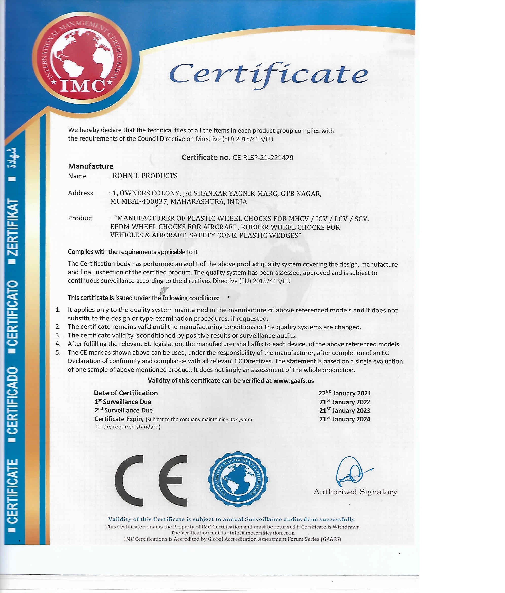 Rohnil Certificate 4